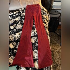 Women's Red aerie flare leggings